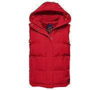 Superdry Damen Everest Steppweste mit Kapuze Hohes Risiko Rot 40