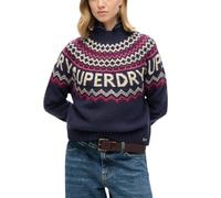 Strickpullover SUPERDRY "FAIRISLE BRANDED JUMPER" Gr. L, island navy multi Damen Pullover (67222115-L) island navy multi