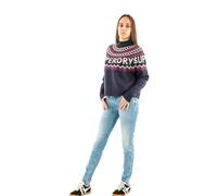 Superdry Damen Fairisle-Pullover mit Markenlogo Insel Marineblau Mehrfarbig 44
