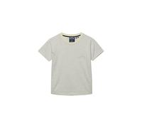 Superdry Damen T-Shirt Essential Logo STR Fitted – gestreift, gletschergrau meliert – Gr. 40