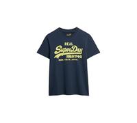 Superdry Damen Figurbetontes T-Shirt in Neonfarben mit Vintage-Logo Finster Marineblau 44