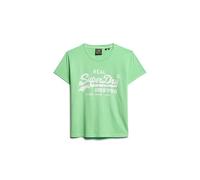 Superdry Damen Figurbetontes T-Shirt mit neonfarbener Grafik Neon Mintgrün 40