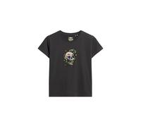 Superdry Damen Figurbetontes Tattoo-T-Shirt mit kleinem Strassbesatz Bison Schwarz 38