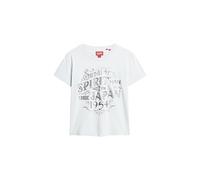 Superdry Damen Figurbetontes Workwear T-Shirt mit Folien-Print Meersalzblau 42