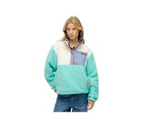 Superdry Colour Block Fleece Pull Over Jacke M Rich Turquoise