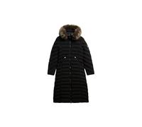 Superdry Damen Fuji Fellimitat Kapuze Langjacke