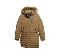 Superdry Damen Fuji Steppmantel in mittlerer Länge mit Kapuze Sandstein Braun 38