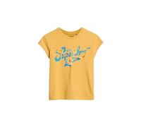 Superdry Floral Scripted Kurzarm-t-shirt XS Amber Yellow Marl