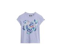 Superdry Floral Scripted Kurzarm-t-shirt L Violet Marl