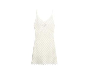Superdry Damen Gehäkeltes Minikleid mit Trägern Wüstenknochen Wollweiß 36