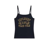 Superdry Damen Geripptes Athletic College Trägertop mit Grafik Finster Marineblau 42-44