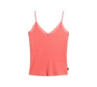 Superdry Damen Essential Rib Lace Cami T8 Weste Pullover, Pastelline Koralle, XS/S