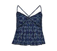 Superdry Damen Gestuftes Vintage Trägertop Blau Geometrisch 44