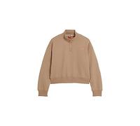 Superdry Damen Henley Oberteil mit Vintage Logo und Stickerei Pyramiden Sandbraun 36