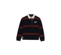 Superdry Damen Heritage Stripe Rugby-Shirt Marineblau/Portweinrot 40
