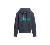 Superdry Logo Tonal Damen Hoodie grau-blau/grün/blau - 10