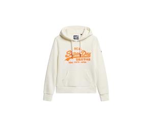 Superdry Damen Hoodie mit gestickter Vintage-Logografik in Neonfarben Winterweiß 38