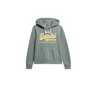 Superdry Damen Hoodie mit Schaumdruck und Grafik Drius Grün Meliert 34
