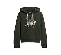 Superdry Damen Hoodie mit Tattoo-Schriftzug und Grafik Surplus Goods Olivgrün 44