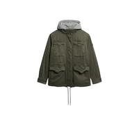 Superdry Damen Jersey Hood Military Borg Jacke Schnittlauchgrün 44