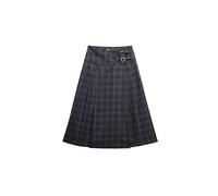 Superdry Damen Karierter Plissee-Midirock Anthrazit Kariert 36