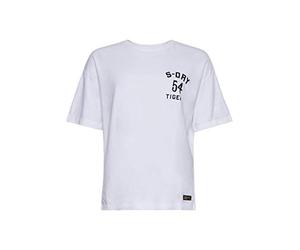 Superdry Damen Kastenförmiges Military Narrative T-Shirt Brilliant Weiß 36