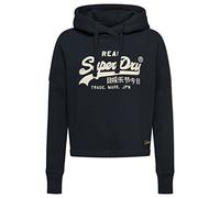 Superdry Damen Kastenförmiges Vintage Logo Hoodie Finster Marineblau 44