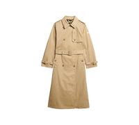 Trenchcoat SUPERDRY "CLASSIC TRENCH JACKET", Damen, Gr. XL, beige (shaker beige), Web, Obermaterial: 100% Baumwolle, unifarben, slim fit ca. Mitte Wade, V-Ausschnitt, Mäntel (40731048-XL) shaker beige