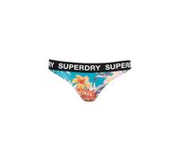 Superdry Damen Klassisches Bikinihöschen mit Logo Bali Blau Anemone Größe 40