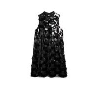 Superdry Damen Kleid in A-Linie mit Fransen und Pailletten Schwarze Pailletten 36