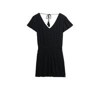 Superdry Damen Kurzärmeliger Playsuit mit Print Schwarz 44