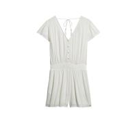 Superdry Damen Kurzärmeliger Playsuit mit Print Wollweiß 38