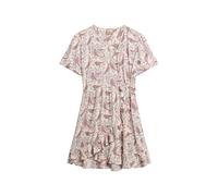Superdry Damen Kurzärmeliges, bedrucktes Mini-Wickelkleid Boho Paisley Bordüre Cremefarben 44