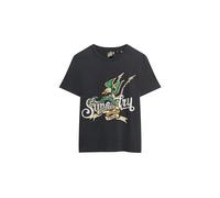Superdry Damen Kurzärmeliges Oberteil T-Shirt, Schwarz, 40