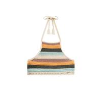 Superdry Damen Kurzes Häkeloberteil mit Nackenträger Satsuma Gestreift 36