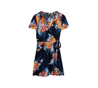 Superdry Damen Kurzes Mini-Wickelkleid mit Print Anemore Marineblau 42