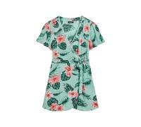 Superdry Printed Wrap Kurzes Kurzarmkleid XS Luna Rose Mint