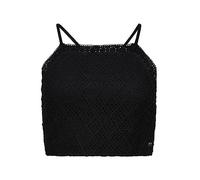 Superdry Vintage Crop Crochet Top S Black