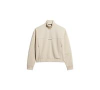 Superdry Damen Lässige Sport Tech Jacke mit halblangem Reißverschluss Pelikan Beige 36