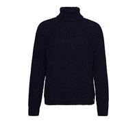 Superdry Damen Lässiger Strickpullover mit Rollkragen und Ziernaht Marineblau Meliert 42