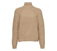 Superdry Damen Lässiger Strickpullover mit Rollkragen und Ziernaht Zartbeige Meliert 40
