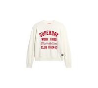 Superdry Damen Lässiger Workwear-Pullover mit Stickerei und Rundhalsausschnitt Wollweiß 40