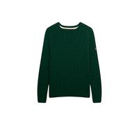 Superdry Damen Lässiger Zopfmuster-Pullover Dunkelgrün 38