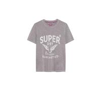 Superdry Damen Lässiges Archive T-Shirt mit Kiss-Print Rock Dunkles Grau Strukturiert 42