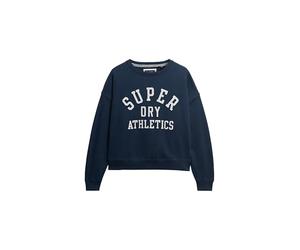 Superdry Damen Lässiges Athletic Essentials Sweatshirt mit Applikation Kräftiges Marineblau 34
