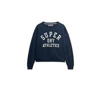 Superdry Damen Lässiges Athletic Essentials Sweatshirt mit Applikation Kräftiges Marineblau 38
