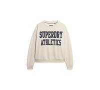 Superdry Damen Lässiges Athletic Essentials Sweatshirt mit Applikation Wüstenknochen Wollweiß 42