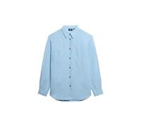 Superdry Casual Linen Boyfriend Langarmhemd S Sea Blue Chambray