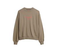 Superdry Damen Lässiges Sweatshirt mit Rundhalsausschnitt und Stickerei Winterzweig Beige 36