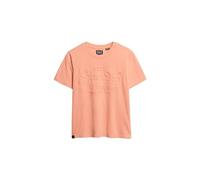 Superdry Damen Lässiges T-Shirt mit Prägung Blasses Papaya Pink 38